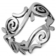 Plain Sterling Silver All Round Spiral Ring, rp644